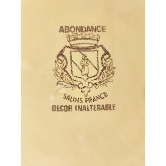 Vtg Salins France Abondance Stoneware Platter Yellow Floral Retro Scalloped Edge - Picture 9 of 12